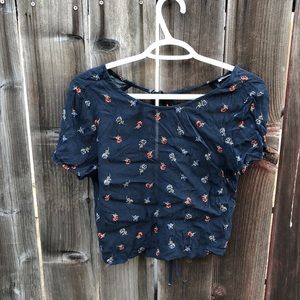 Floral Open Back Top